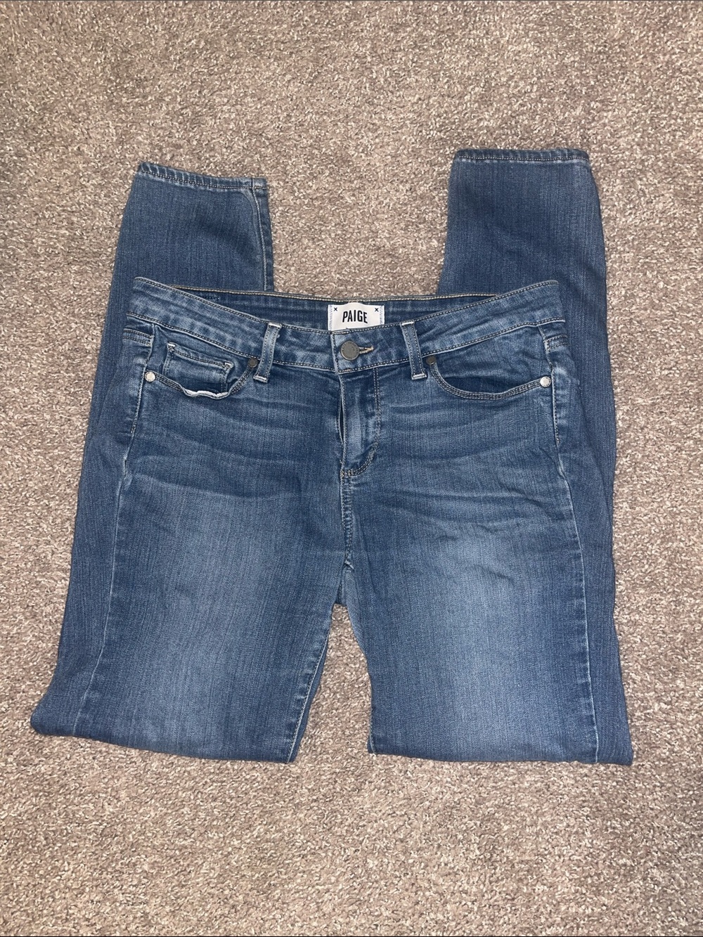 PAIGE Slim Skinny Jeans in Blue Wash